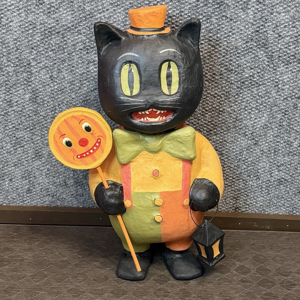 Black Cat Mummers Dance Figure By Greg Guedel Bethany Lowe Vintage Halloween